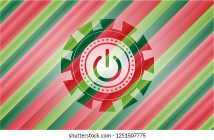 power icon inside christmas badge.