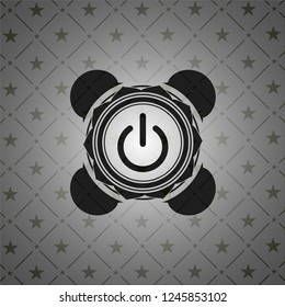 power icon inside dark badge or emblem