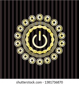 power icon inside gold emblem or badge