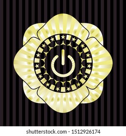 power icon inside gold shiny badge