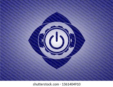 power icon inside jean background