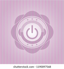 power icon inside pink icon or emblem