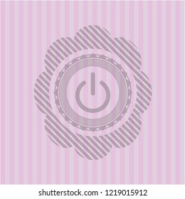 power icon inside pink emblem. Vintage.