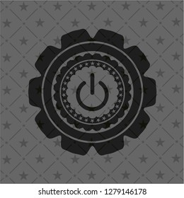 power icon inside realistic black emblem