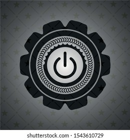 power icon inside realistic black emblem
