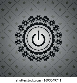 power icon inside realistic black emblem