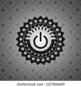 power icon inside realistic dark emblem