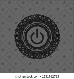 power icon inside realistic dark emblem