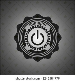power icon inside realistic dark emblem