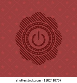 power icon inside red emblem. Retro