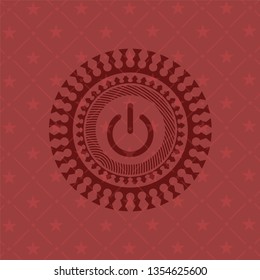 power icon inside red emblem. Vintage.