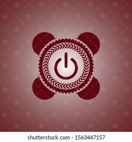 power icon inside red emblem. Retro