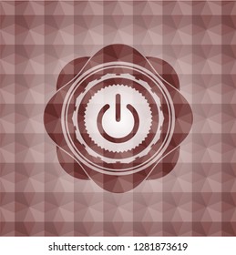 power icon inside red geometric emblem. Seamless.