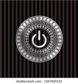 power icon inside silver shiny badge