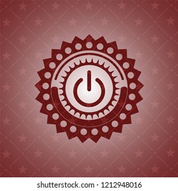 power icon inside vintage red emblem