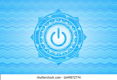 icono de energía dentro del fondo de la insignia concepto de ola de agua.