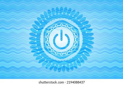 icono de energía dentro del emblema de la ola de agua. 