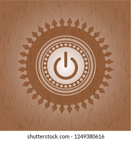 power icon inside wood emblem. Retro