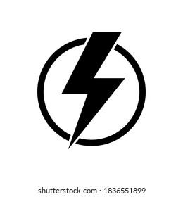 Power icon. Lightning bolt. Electric flash. Concept for design electric power. Energy icon. Symbol warning. Lightning logo. Vector Illustration