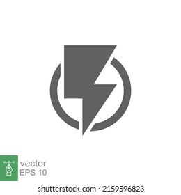 Icono de energía. Relámpago, perno, energía y concepto eléctrico trueno. Ilustración vectorial aislada. EPS 10.