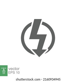 Power-Symbol Blitz-, Blitz-, Energie- und Donner-Elektrokonzept. Vektorgrafik einzeln. EPS10.