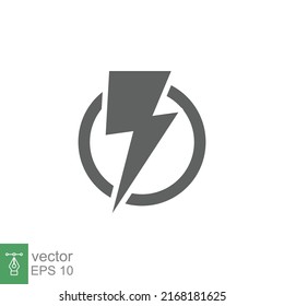 Icono de energía. Relámpago, perno, energía y concepto eléctrico trueno. Ilustración vectorial aislada. EPS 10.