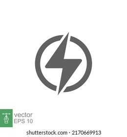Power icon. Lightning, bolt, energy and thunder electric concept. Vector illustration isolated. EPS 10.