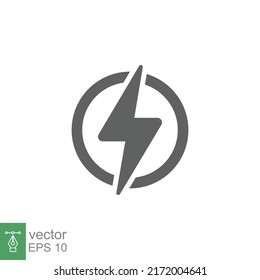 Icono de energía. Relámpago, perno, energía y concepto eléctrico trueno. Ilustración vectorial aislada. EPS 10.