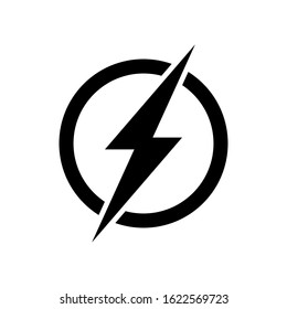 Power Icon, Lightning Power Icon. editable vector icon illustration on white background