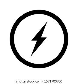Power Icon, Lightning Power Icon on white background. vector illustration