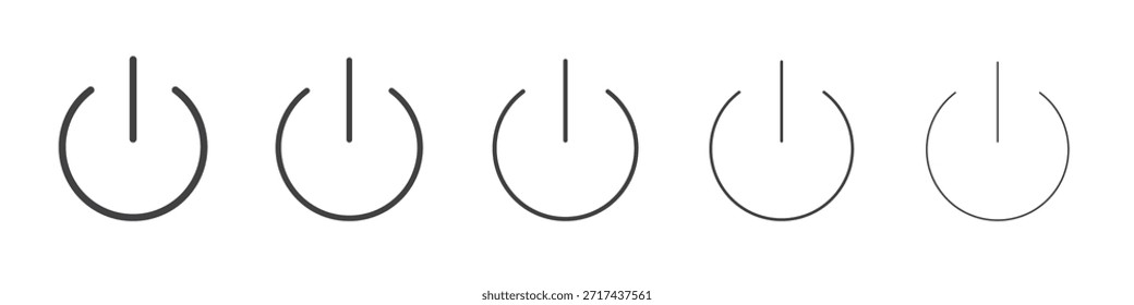Power icon in linear strokes concept