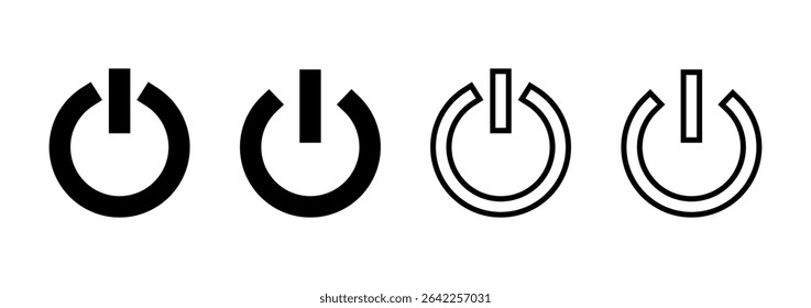 Diseño del logotipo del icono del poder. Señal y símbolo del interruptor de encendido. Energía eléctrica