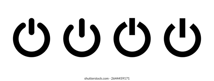 Design do logotipo do ícone de energia. Sinal e símbolo da chave liga/desliga. Energia elétrica