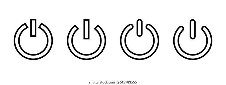 Design do logotipo do ícone de energia. Sinal e símbolo da chave liga/desliga. Energia elétrica