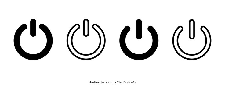 Design do logotipo do ícone de energia. Sinal e símbolo da chave liga/desliga. Energia elétrica