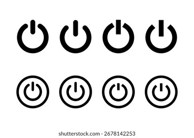 Diseño del logotipo del icono del poder. Señal y símbolo del interruptor de encendido. Energía eléctrica