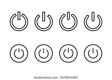 Diseño del logotipo del icono del poder. Señal y símbolo del interruptor de encendido. Energía eléctrica