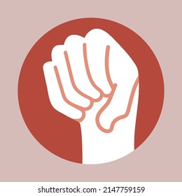 Power icon logo vector. Hand clenched into a fist.