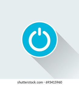 power icon with long shadow