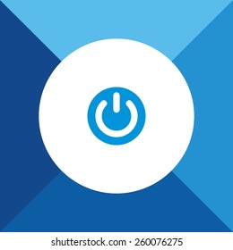 Power Icon on Blue Background. Eps-10.