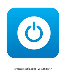 Power icon on blue background,clean vector