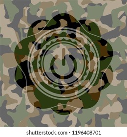 power icon on camouflaged pattern