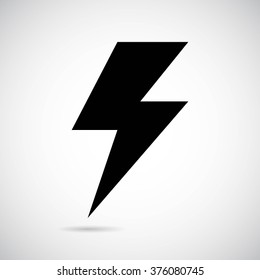 Power icon on gray background. Vector art.