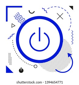 Power icon on modern background	
