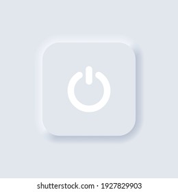 Power icon. Power on off user Interface. Neumorphism icons. On off buttons. User interface elements for mobile app. Vector. Neumorphic UI UX white user interface web buttons