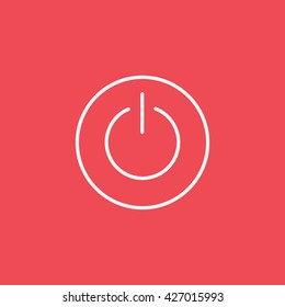 Power Icon On Red Background