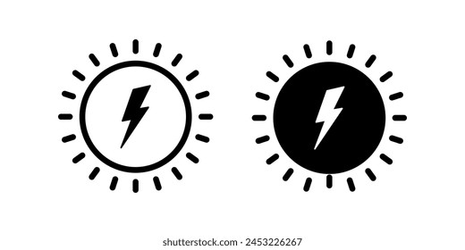 Conjunto de iconos de energía. Ilustración plana del icono de Vector