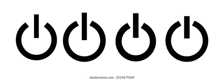 Ícone de energia definido para projetos de design gráfico. Alternar sinal e símbolo. Energia elétrica. vetor.