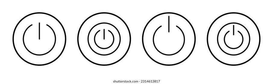 Icono de encendido, ilustración. Símbolo y signo del interruptor de encendido. Energía eléctrica
