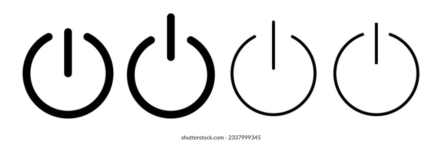 Icono de encendido, ilustración. Símbolo y signo del interruptor de encendido. Energía eléctrica
